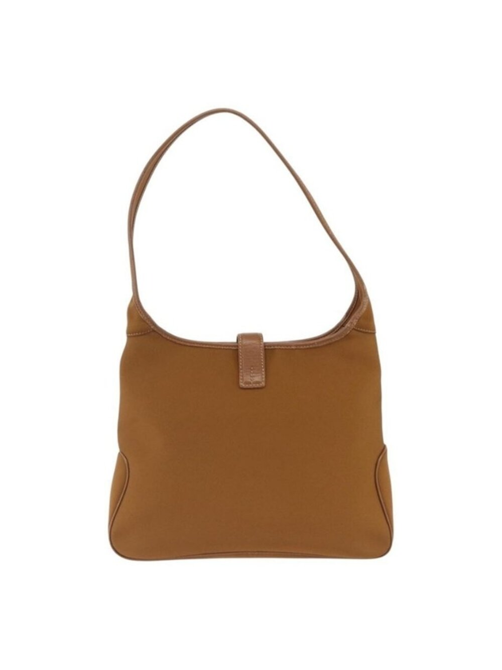Authentic Salvatore Ferragamo Shoulder Bag Nylon Brown Silver - Picture 9 of 16